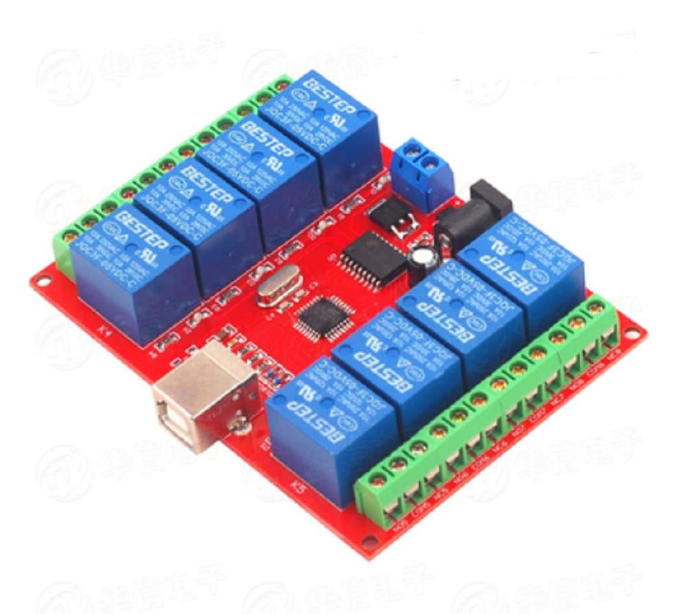 8-канальный релейный модуль 12 В 10 А USB — фото 2