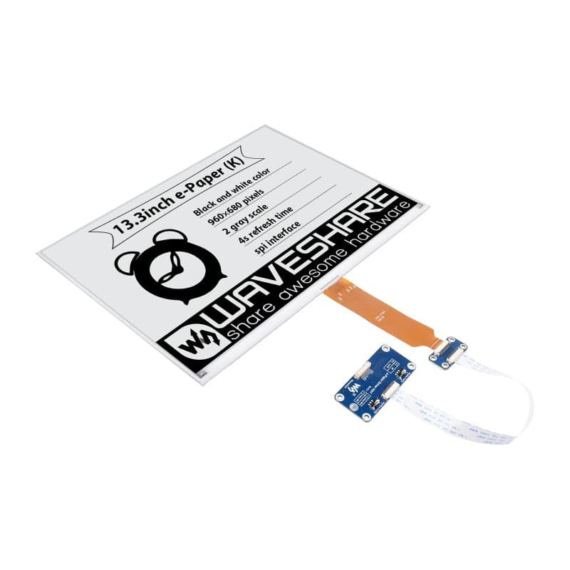 960×680, 13,3-дюймовый дисплей E-Ink HAT (K) для Raspberry Pi, интерфейс SPI — фото 2