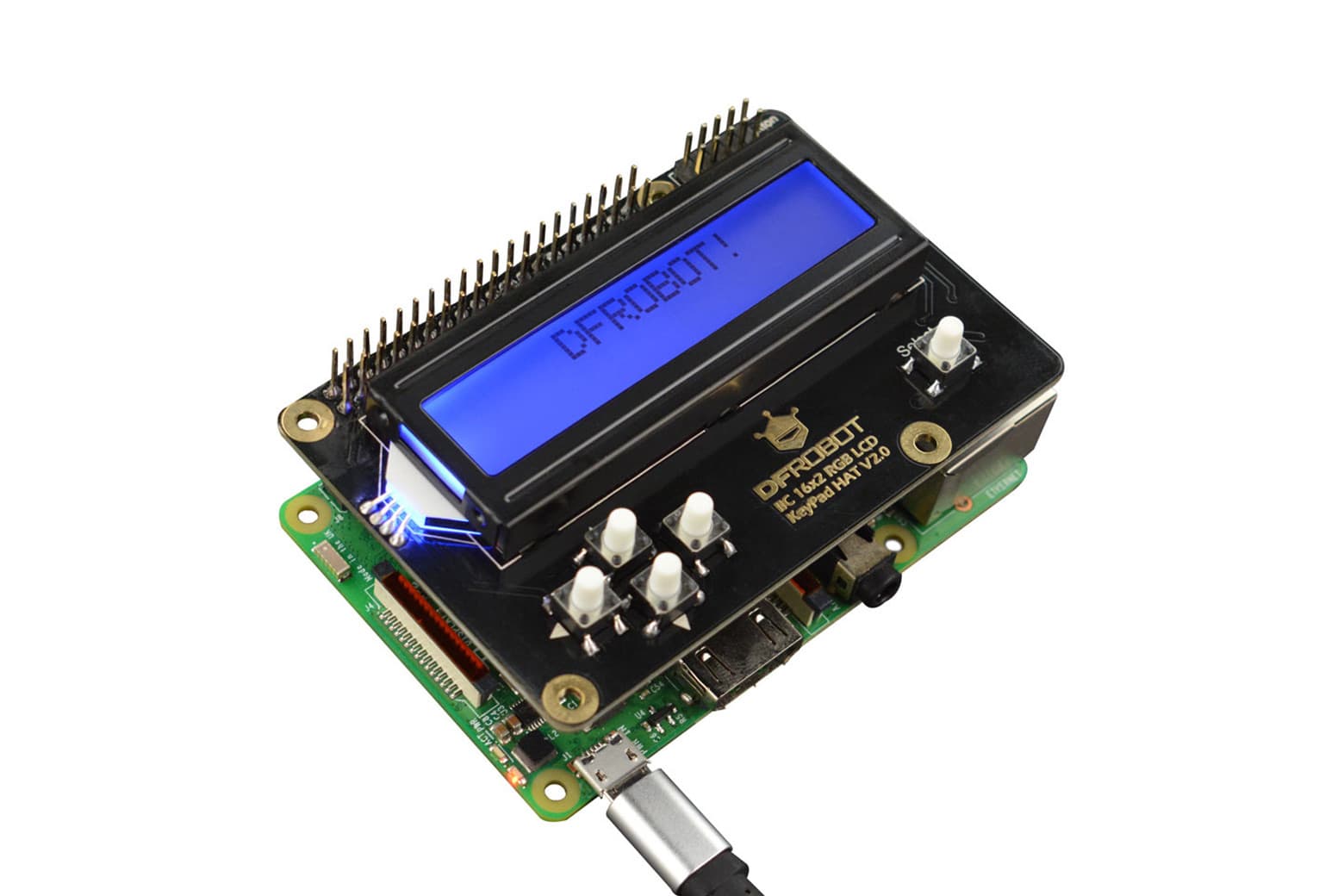 Улучшение Raspberry Pi с помощью ЖК-клавиатуры 2*16 RGB — фото 2