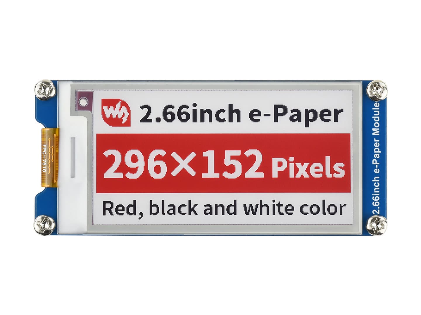 2,66-дюймовый модуль дисплея E-Paper E-Ink (B), 296×152, красный/черный/белый, SPI — фото 2