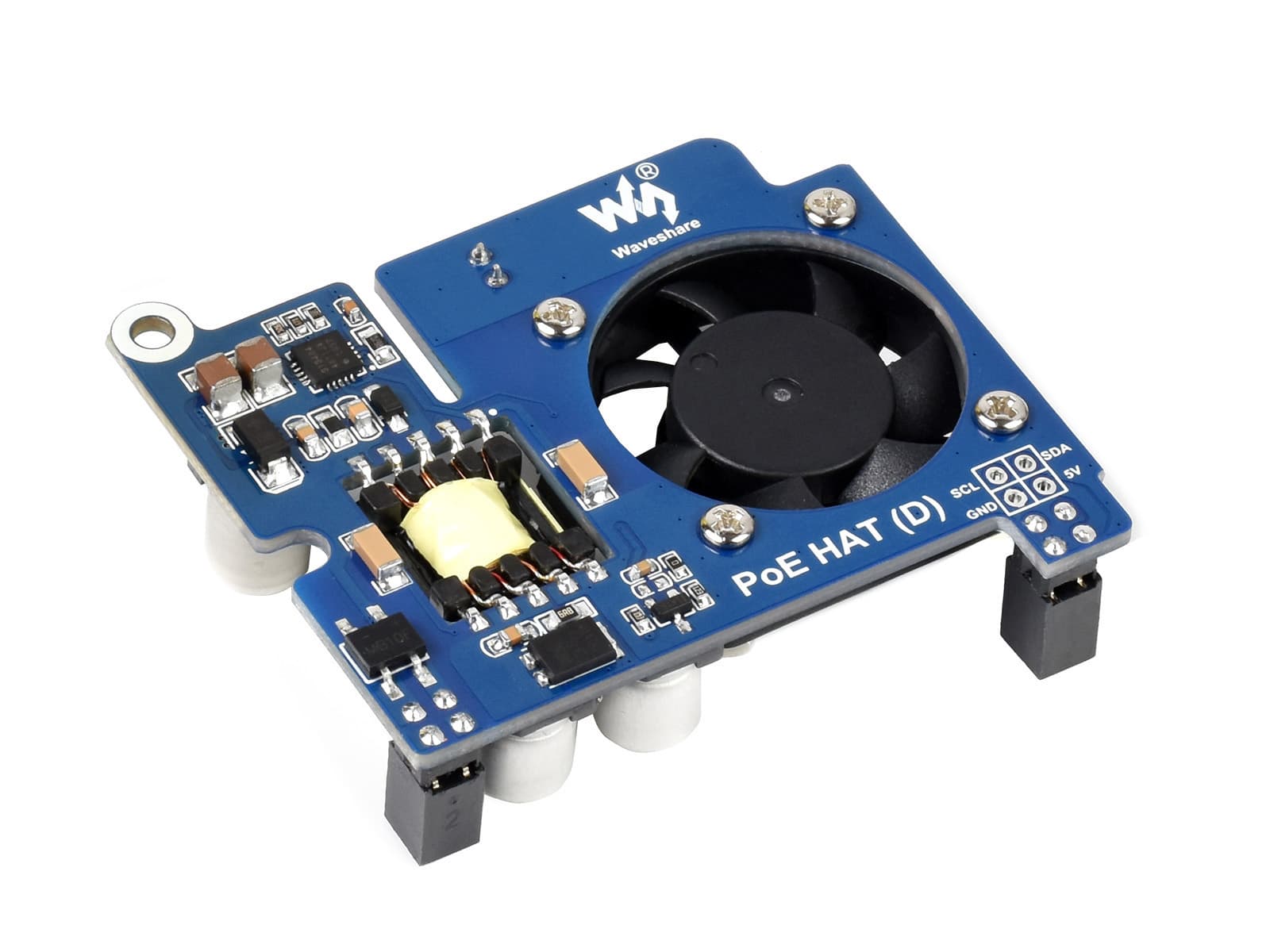 Шляпа Power over Ethernet (D) для Raspberry Pi 3B+/4B, совместимость со стандартом 802.3af, совместимость с официальным чехлом — фото 2