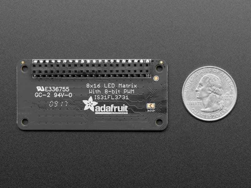 Крышка со светодиодной матрицей Adafruit CharliePlex - 8x16 светодиодов холодного белого цвета