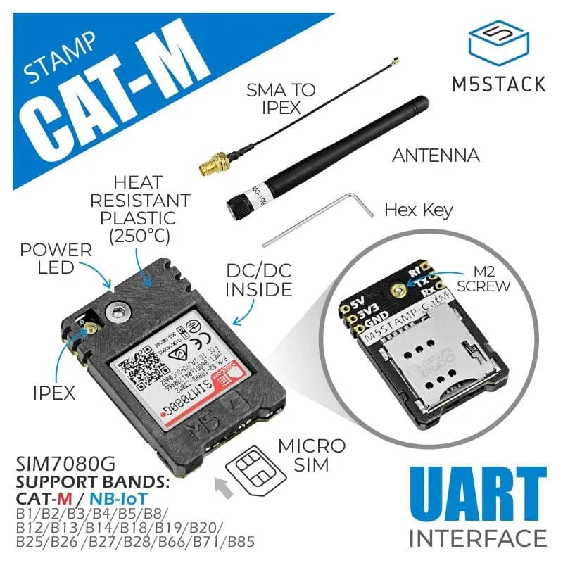 M5Stamp SIM7080G CAT-M