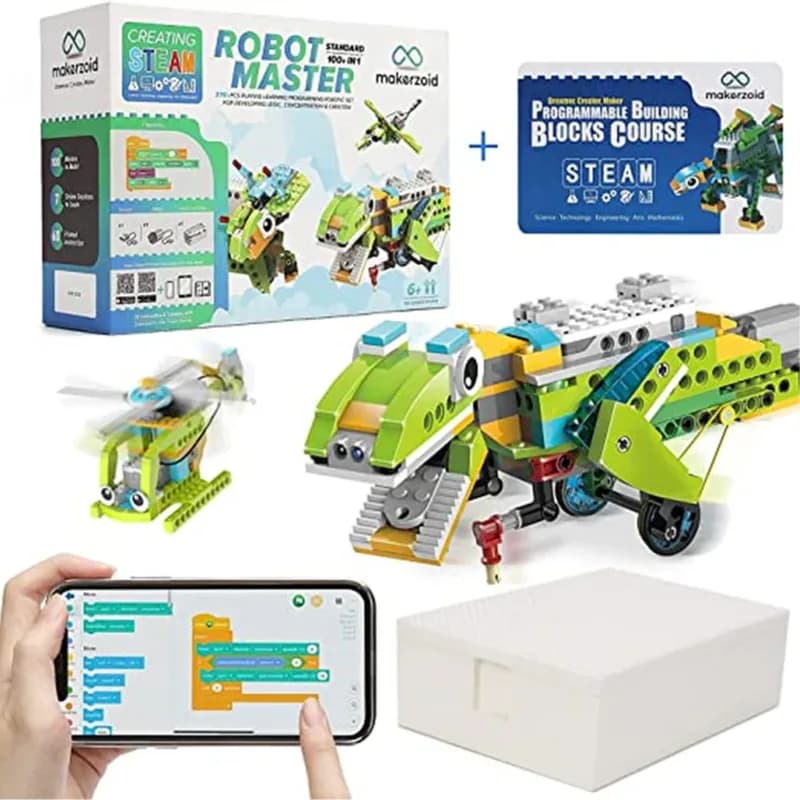 Makerzoid 100 в 1 STEAM Robot Master Набор обучающих игрушек со строительными блоками для программирования Курс для 6-12 лет