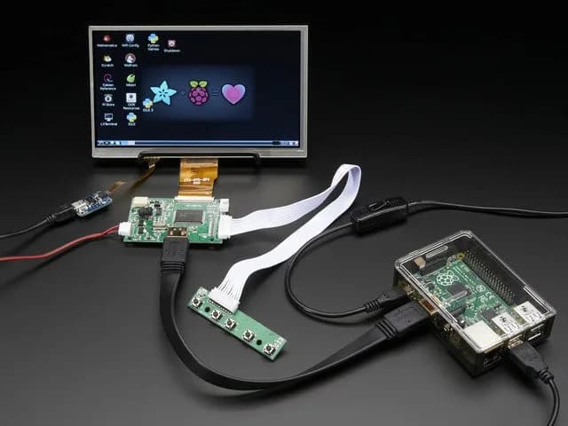 HDMI 4 Pi: 7 дисплеев с сенсорным экраном 1024x600 и мини-драйвером