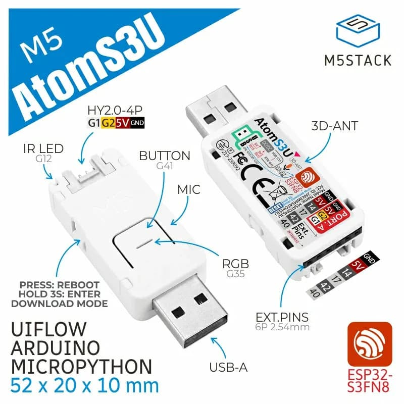 AtomS3U ESP32S3 USB-A