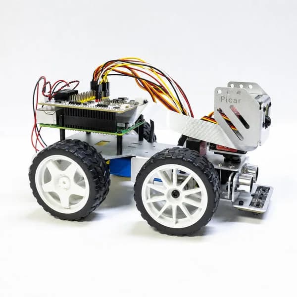 Автомобильный комплект видеоробота Picar AI для Raspberry Pi 5/4/3B+/Zero 2w, LLMs ChatGPT-4o/Gemini/Grok, распознавание голоса и видео, Python, Scratch, камера, аккумулятор (RPI в комплект не входит)