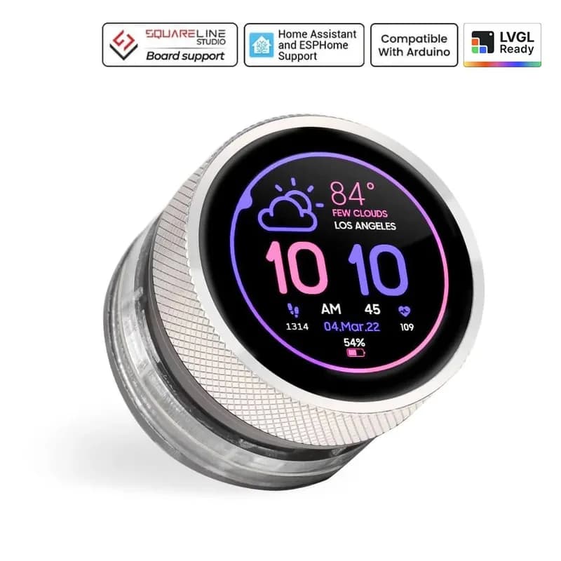 CrowPanel 1,28-дюймовый HMI ESP32, поворотный дисплей, 240*240 IPS, круглый сенсорный экран с ручкой