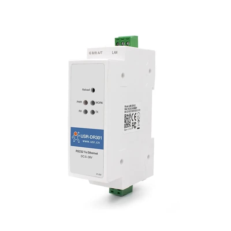 USR-DR301 Промышленный преобразователь RS232 или Ethernet (DIN-Hutschiene)