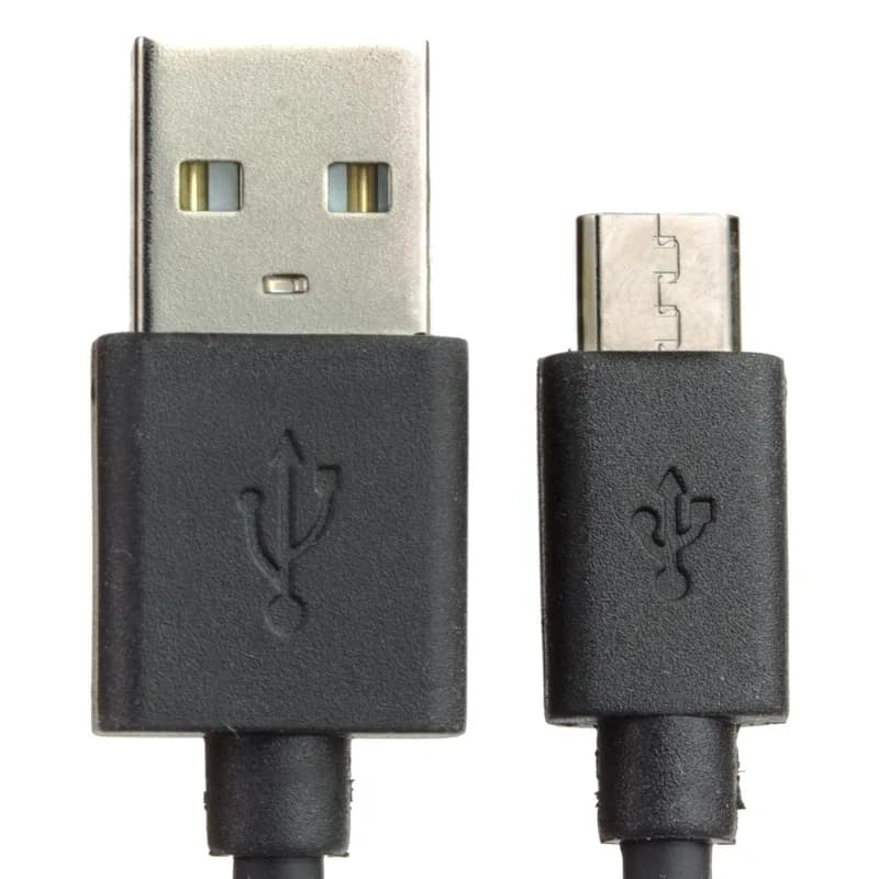 Кабель USB A — microB — черный — 10 см