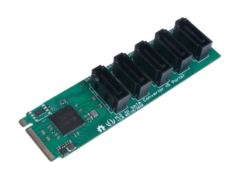 PCIe 3.0x2 M.2 NGFF Key-M в 5-портовый преобразователь SATA 3.0 6 Гбит/с с чипом JMB585 — подходит для ODYSSEY-X86J4105