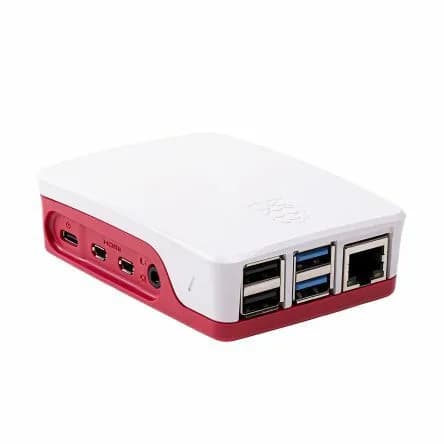 Raspberry Pi 4 — красный белый