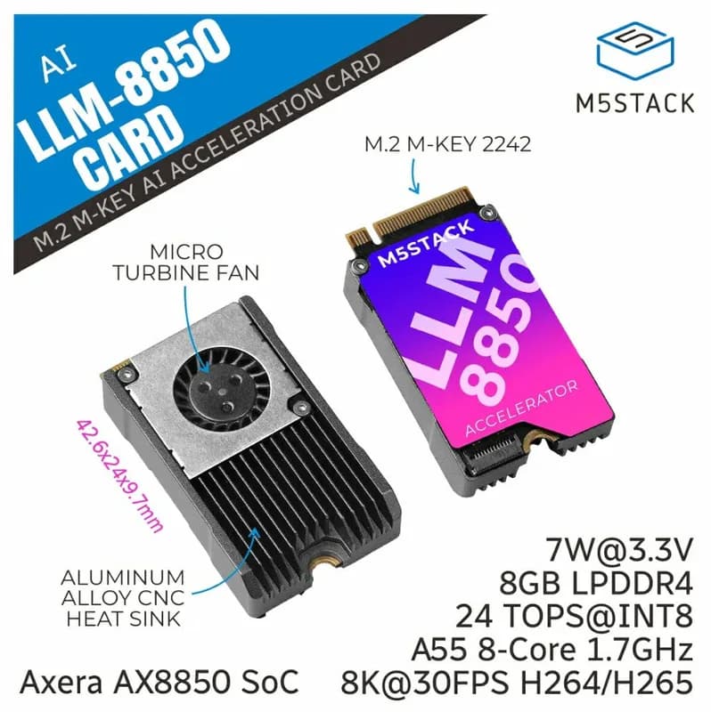 M5Stack AI-8850 LLM M.2 (AX8850)--