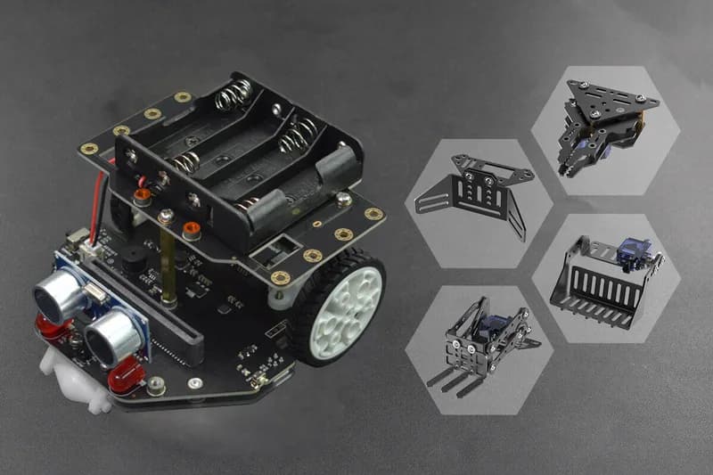 micro:Maqueen Plus V2 (Ni-MH аккумуляторная батарея) с micro:Maqueen Mechanic