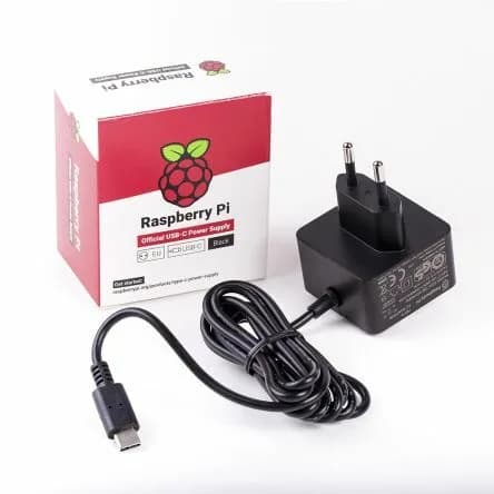 Официальный блок питания Raspberry Pi 15,3 Вт, USB-C с кабелем длиной 1,5 м, вилка европейского стандарта, 5,1 В, 3 А, черный