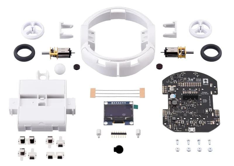 Комплект робота 3pi+ 32U4 OLED с двигателями низкого давления 75:1