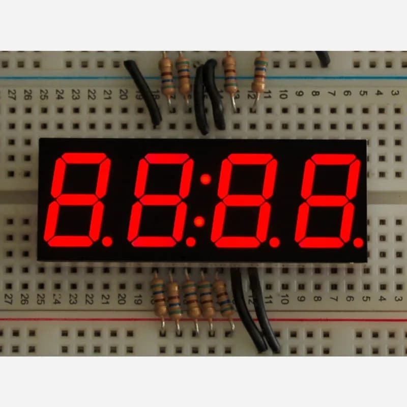 Красный 7-сегментный индикатор часов - высота 0,56 разряда