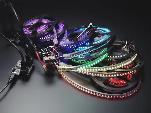 Adafruit NeoPXL8 FeatherWing для Feather M4 — 8 x DMA NeoPixels!