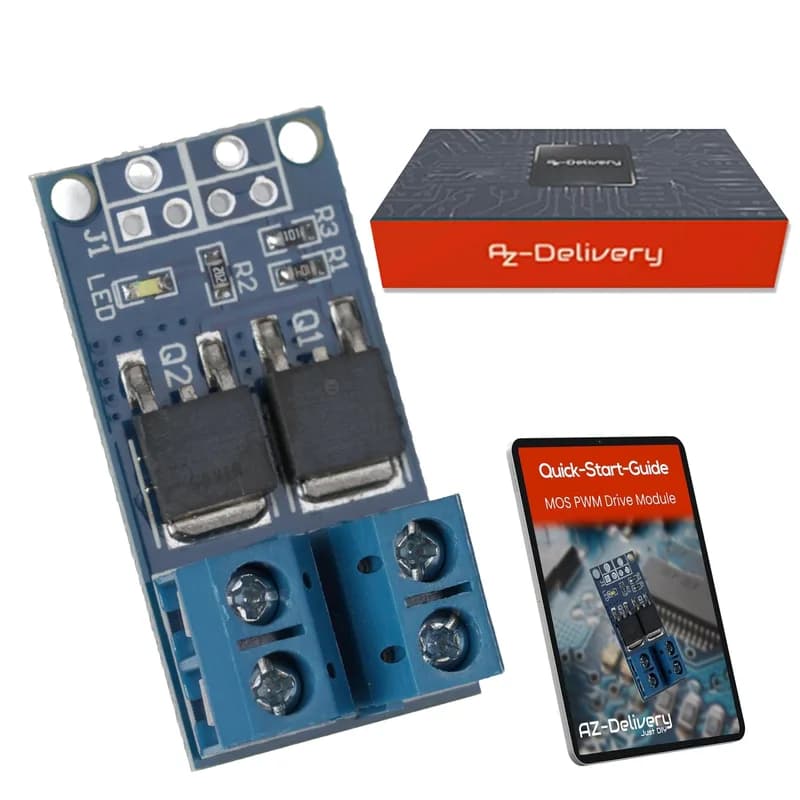 MOSFET PWM Regler Modul DC 5V-36V 15A, совместимый с Arduino - совместимый с Raspberry Pi, для микроконтроллера, светодиода 12 В, соленоида, двигателя, серводвигателя, двигателя Schrittmotor, Netzteil, ШИМ-контроллера, транзистора