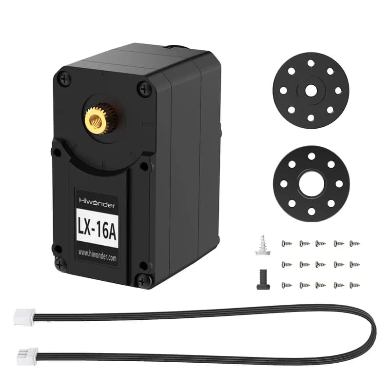 Hiwonder LX-16A Сервопривод с последовательной шиной и цельнометаллическим механизмом с функцией обратной связи в реальном времени для радиоуправляемого робота (угол управления 240)