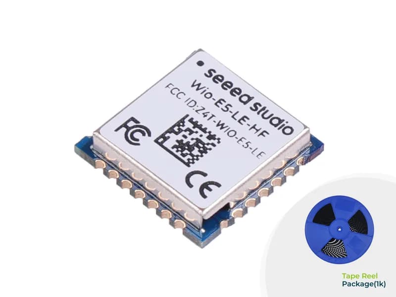 Беспроводной модуль Wio-E5-LE (катушка с лентой) — STM32WLE5JC, встроенные ARM Cortex-M4 и SX126x, поддержка LoRaWAN на EU868 и US915
Модуль