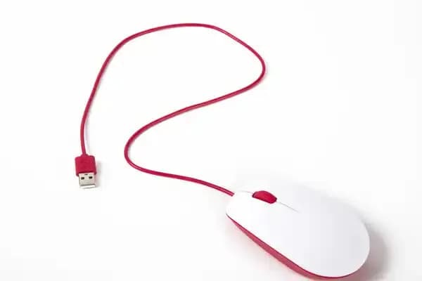 Мышь Raspberry Pi® — красный и белый