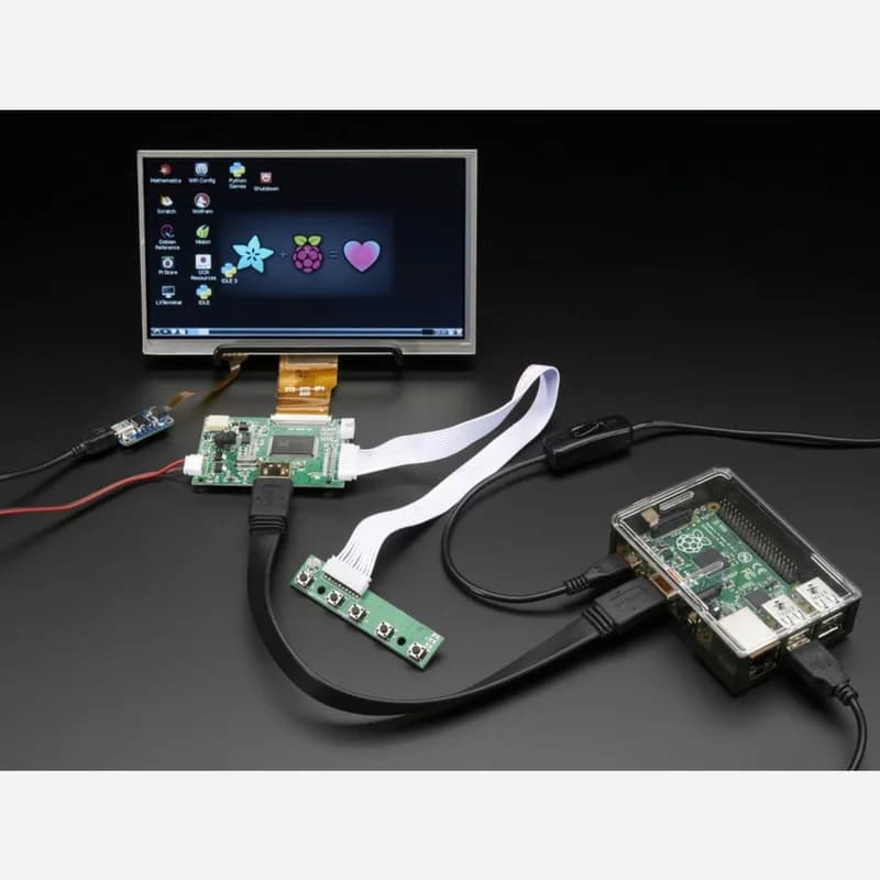 HDMI 4 Pi: 7 дисплеев с сенсорным экраном 1024x600 и мини-драйвером