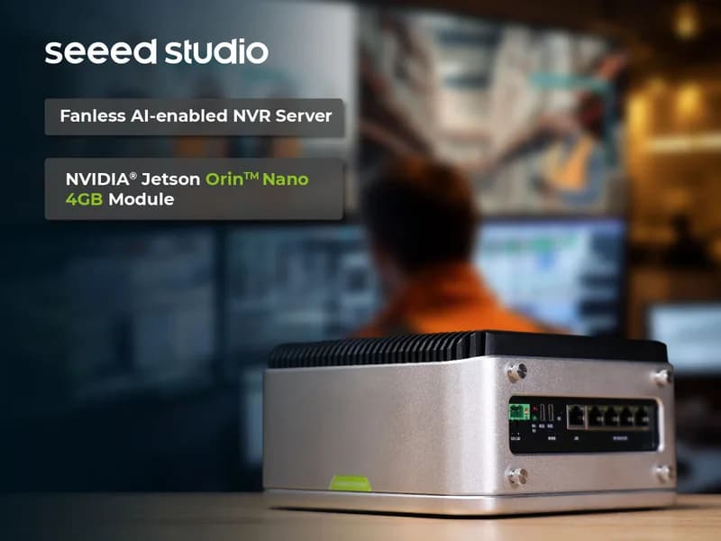 reServer Industrial J3010 — безвентиляторный NVR-сервер с поддержкой искусственного интеллекта и модулем NVIDIA Jetson Orin™ Nano 4 ГБ