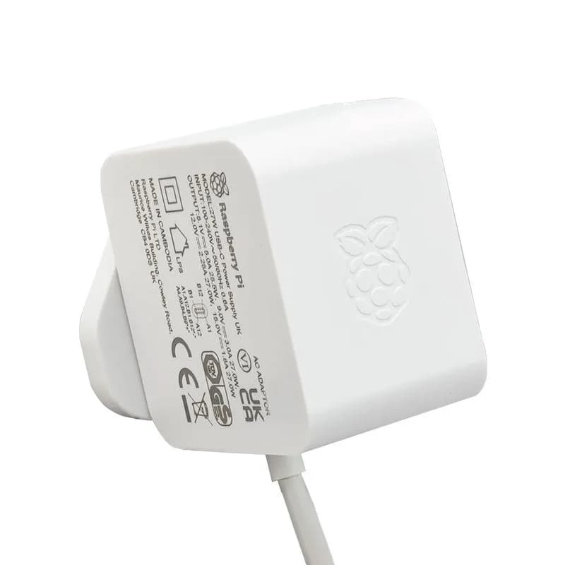 Официальный блок питания Raspberry Pi 5 USB-C PD (Power Delivery) мощностью 27 Вт
