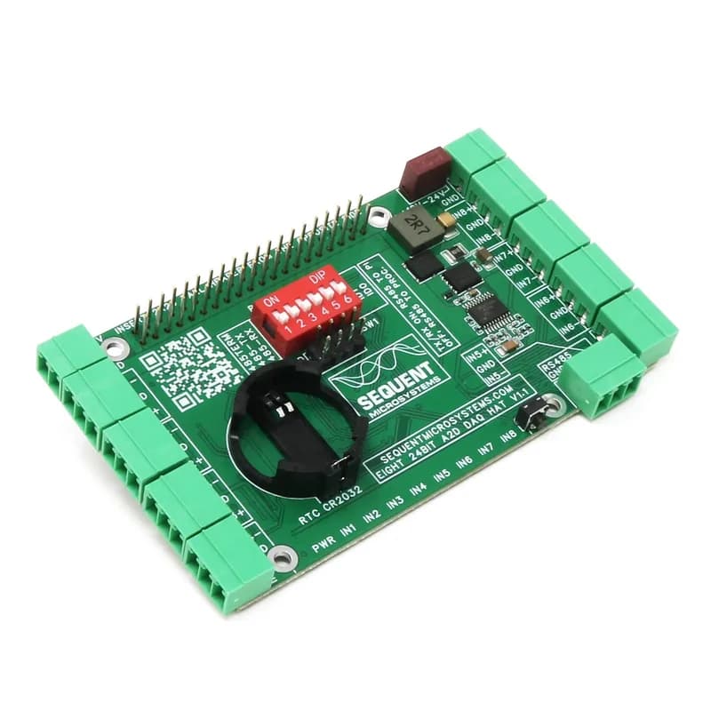 Восемь 24-битных аналоговых входов DAQ HAT для Raspberry Pi V1.1