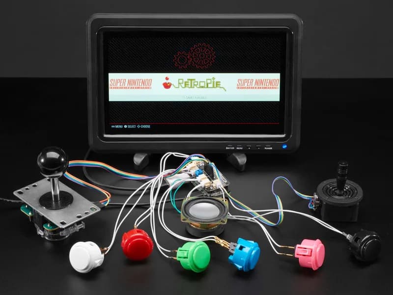 Мини-комплект Adafruit Arcade Bonnet для Raspberry Pi с разъемами JST