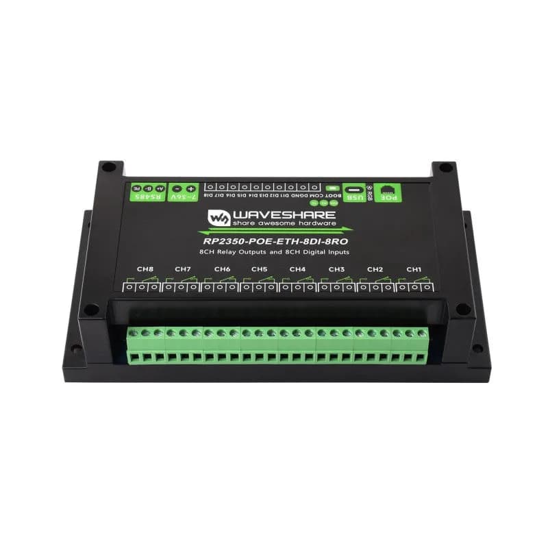 8-канальный RP2350 Ethernet RS-485 PoE