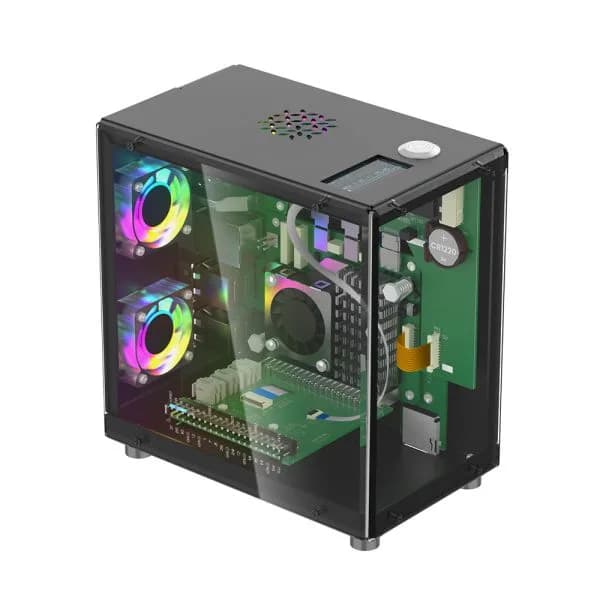 Корпус для мини-ПК с 1,3-дюймовым OLED-экраном для Raspberry Pi 5 и Jetson Orin Nano Case
