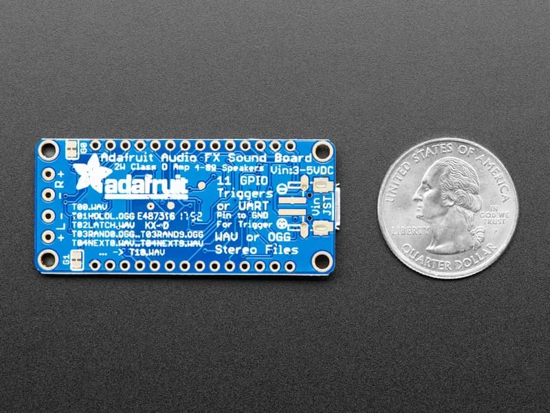 Звуковая плата Adafruit Audio FX + усилитель 2x2 Вт — триггер WAV/OGG — 2 МБ