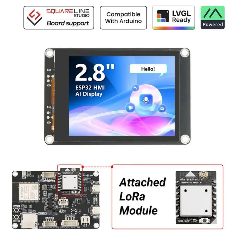 CrowPanel Advance 2,8-дюймовый HMI AI-дисплей для Meshtastic-ESP32 320x240 Искусственный IPS интеллектуальный сенсорный экран