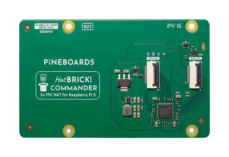 Шляпа из сосновых досок КИРПИЧ! Commander (2 порта, GEN 2) для Raspberry Pi 5