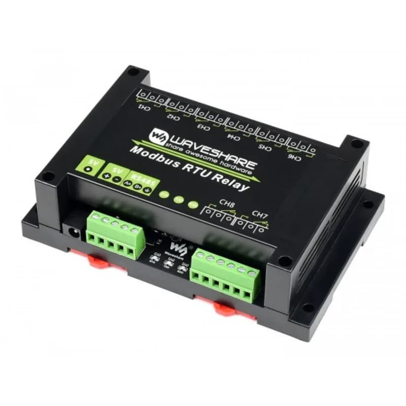Промышленный 8-канальный релейный модуль Modbus RTU, шина RS485, многофункциональная защита
