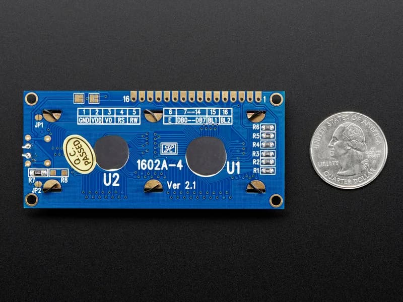 Стандартный ЖК-дисплей 16x2 + дополнительные возможности — белый на синем