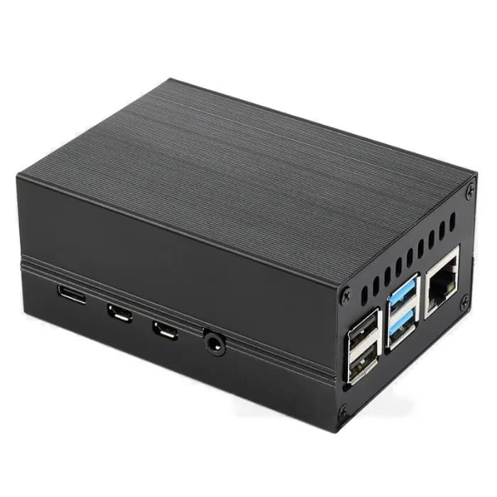 Алюминиевый охлаждающий корпус Waveshare для Pi 4 с вентилятором