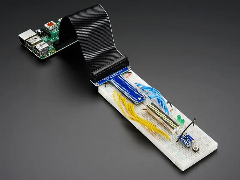 Собранный Pi T-Cobbler Plus — разводка GPIO Pi A+, B+, Pi 2/3/4, Zero