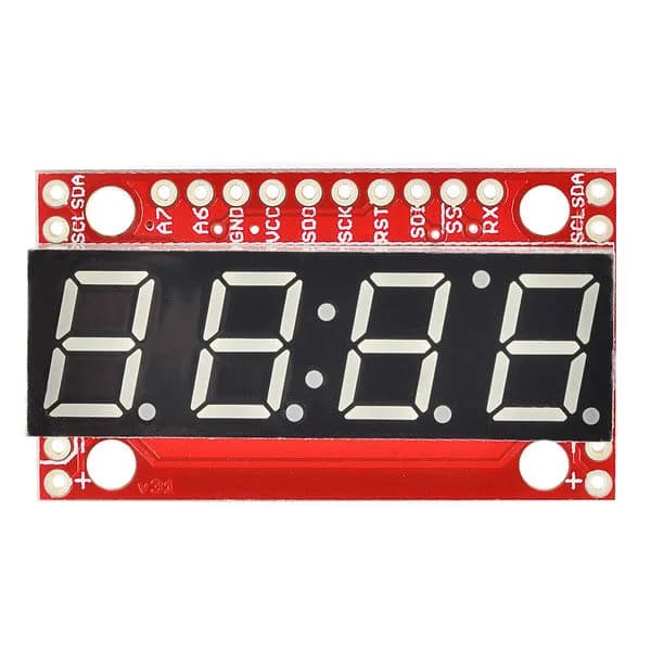 SparkFun 7-сегментный последовательный дисплей — красный