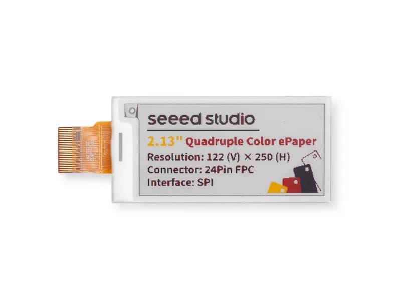 2,13-дюймовый четырехцветный дисплей eInk/ePaper с разрешением 122x250 пикселей, дополнительный желтый и красный дисплей, интерфейс SPI, поддержка XIAO/Arduino