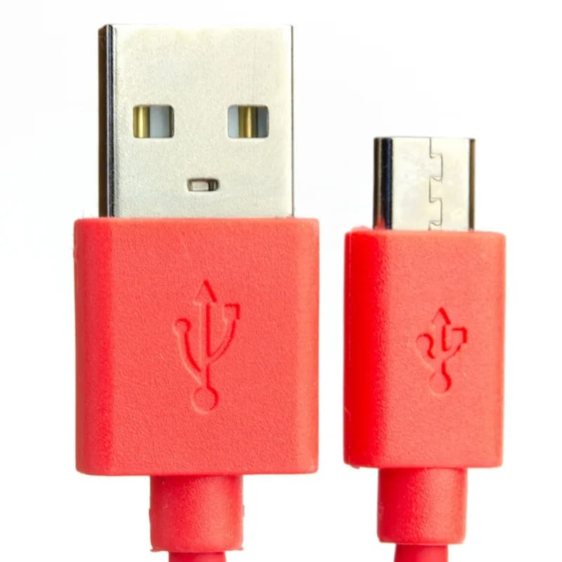 Кабель USB A — microB — красный — 1 м