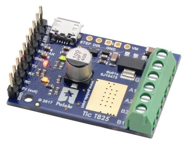 Pololu Tic T825 USB-контроллер шагового двигателя с несколькими интерфейсами (припаянные разъемы)