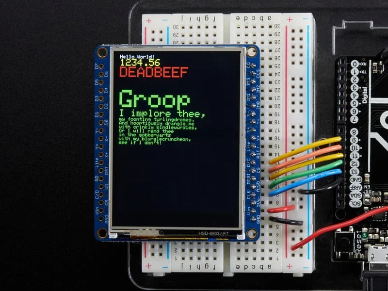 Adafruit 2,4-дюймовый TFT-дисплей с сенсорным экраном и разъемом MicroSD ILI9341