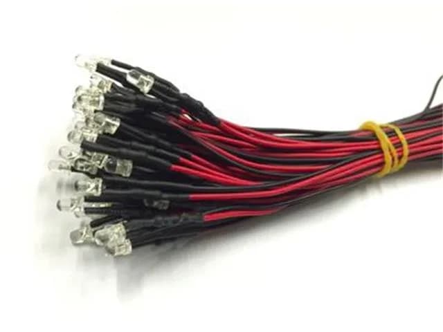 CMU LED 8MM 3-12V WW W/CABL 5/PK