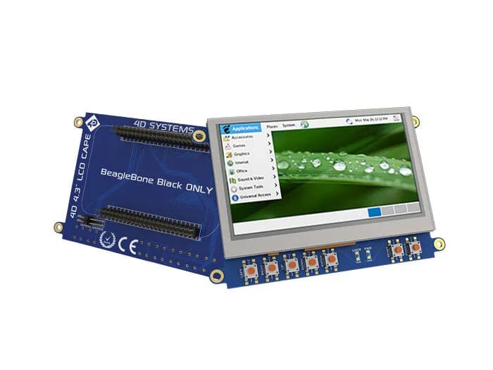 Накидка с ЖК-дисплеем 4.3 для BeagleBone®, черная - сенсорный дисплей