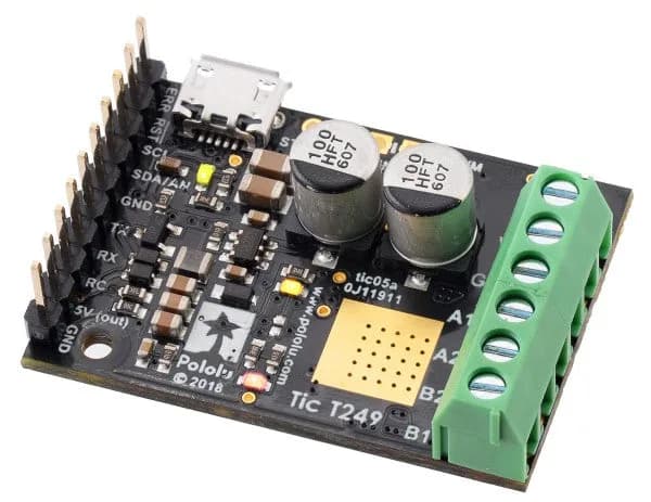 Pololu Tic T249 USB-контроллер шагового двигателя с несколькими интерфейсами (припаянные разъемы)