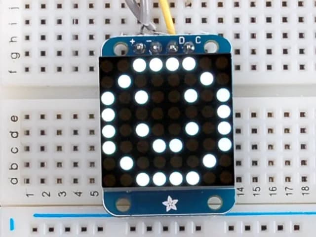 Светодиодная матрица Adafruit Mini 8x8 с рюкзаком I2C - ультра яркий белый
