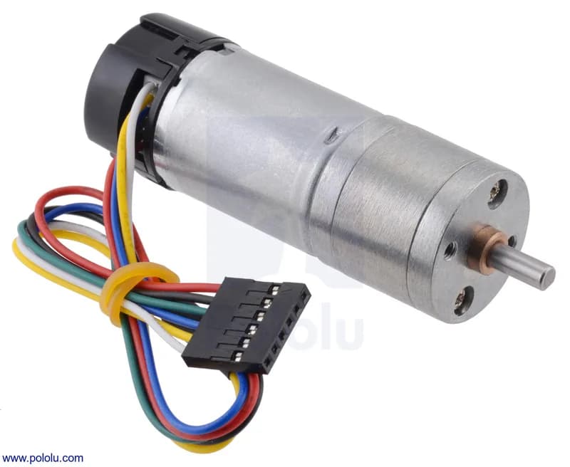 20.4:1 Металлический мотор-редуктор 25Dx65L мм MP 12V с энкодером 48 CPR